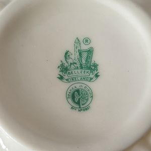 Vintage Belleek Irish Parian China Open Sugar Bowl